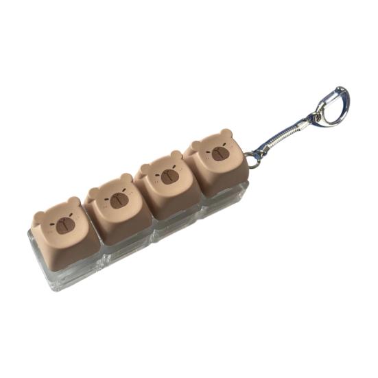 Брелок-антистресс Capybara Fidget Keyboard Stress Relief Keyboard Finger Clicker Keychain Decompression Button Sensory Toys Backpack Hanging Decor beige HOMAVA