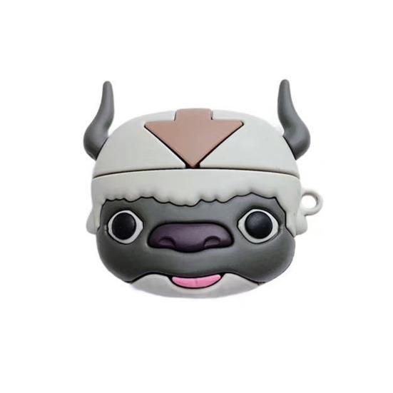 Защитный чехол для наушников Мягкий противоударный мультяшный Caw Anime Avatar Appa Bluetooth-совместимая гарнитура Силиконовый чехол с карабином для AirPods 1/2/Pro for AirPods Pro gray Sexy nail
