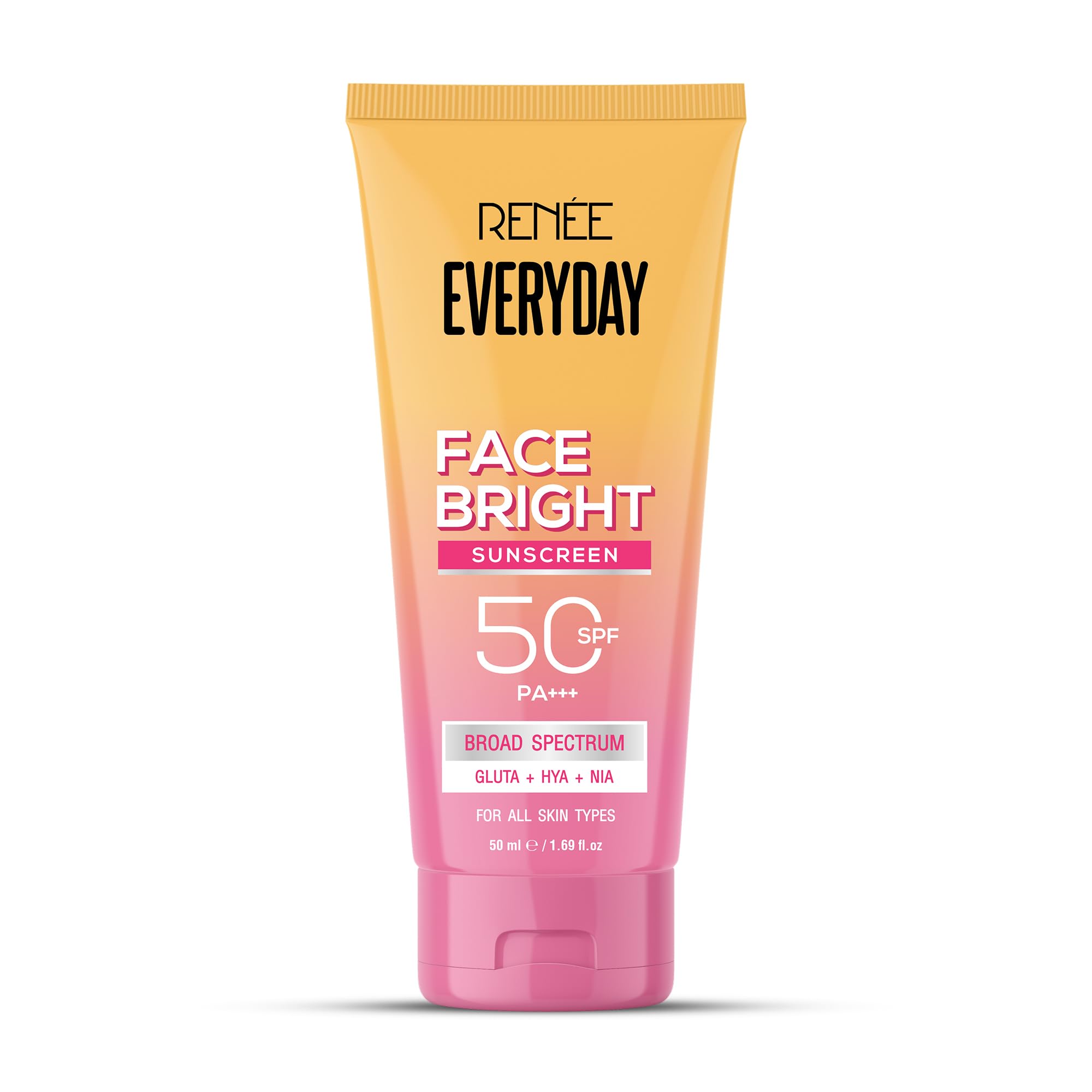 RENEE Ежедневный осветляющий солнцезащитный крем для лица SPF 50 PA+++ | Протестировано in-vivo | С ниацинамидом, гиалуроновой кислотой и глутатионом | Широкий спектр действия yellow IFusion - Health & Beauty
