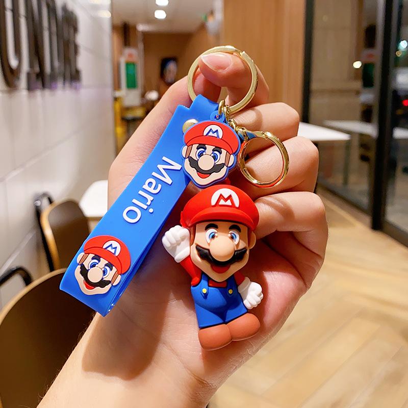 Ключница Super Mario Bros Аниме Фигурка Тоад Йоши Украшение Подвеска для Рюкзака Аксессуары Дети Мужчины Мальчик Рождество Хэллоуин Подарки игрушка blue Toy-002