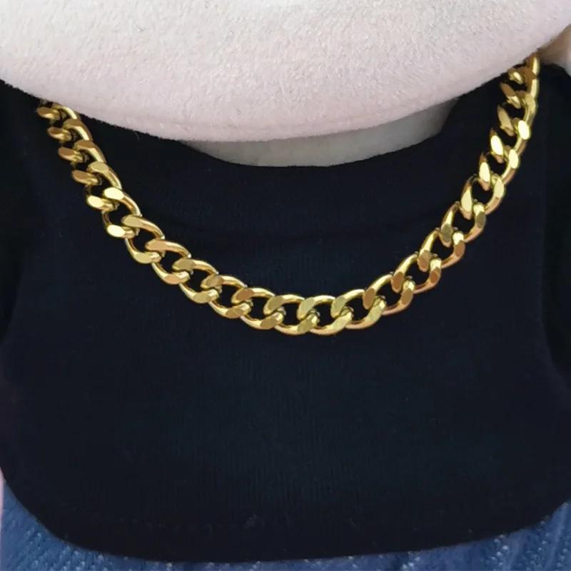 For Labubu Accessories Necklace For V4 V3 V2 V1 Labubu 4.0 Pin For Love Pendants Gold Silver Necklace With Headgear Labubu Ropa no doll gray Tianyi 3