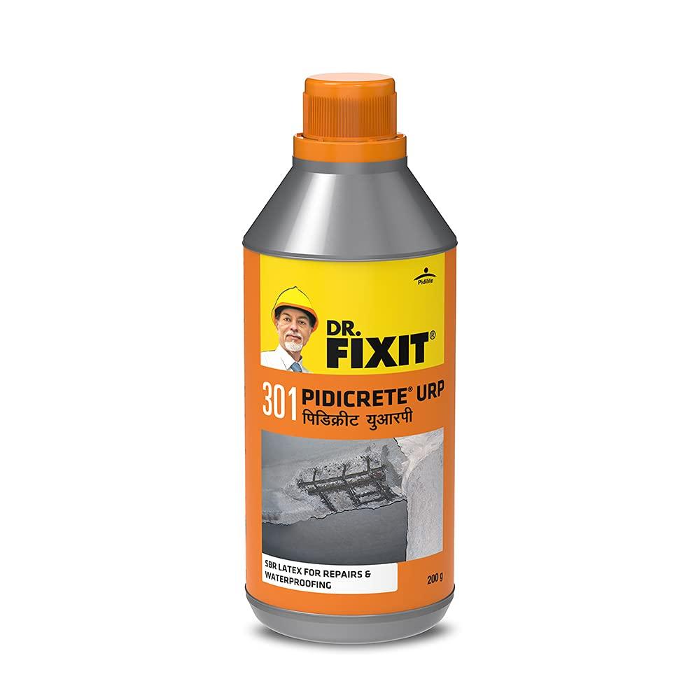 Dr. Fixit 301 SBR Latex Pidicrete URP Waterproofing & Repair Bonding Agent for Concrete Masonry 200 gms Grey Seal orange TheWish All In One