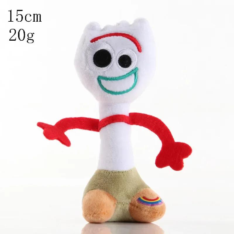 Disney Toy Story 4 Forky Plush Doll Cartoon Woody Forky Plush Toys Kawaii Anime Stuffed Doll Keychain Birthday Gift For Boys C（15cm） white