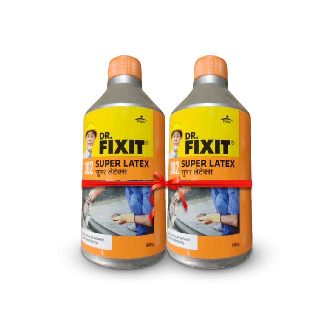 Доктор. Fixit 302 Водонепроницаемый и ремонтный состав на основе латекса SBR для крыши, террасы, ванной комнаты, туалета, бетона. Упаковка 2 шт. по 500 г. Серый yellow TheWish All In One