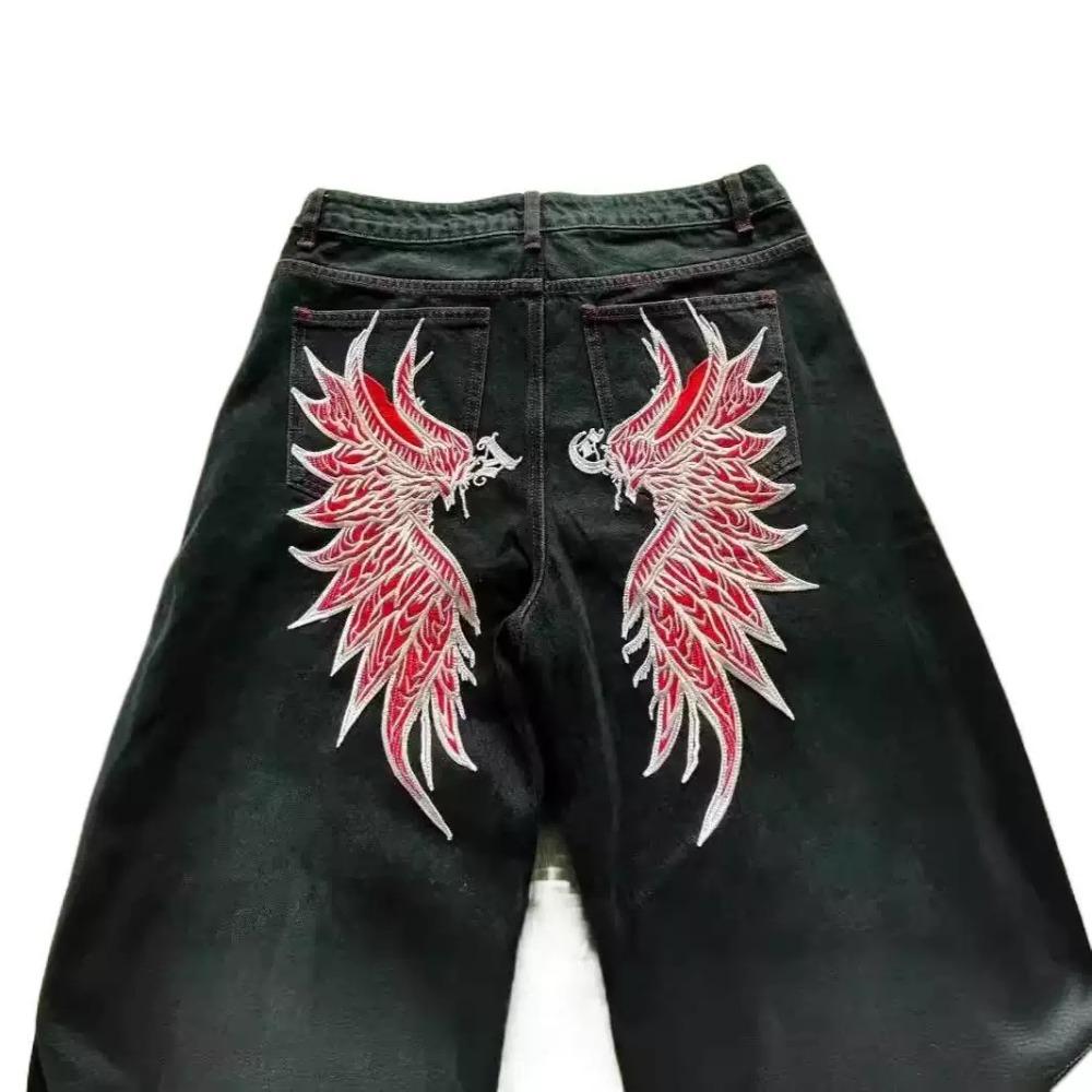 Джинсы RogueWave Street Fashion Harajuku Y2K Новые Хип-хоп Прямые Штаны M красный Gl Discount Mall