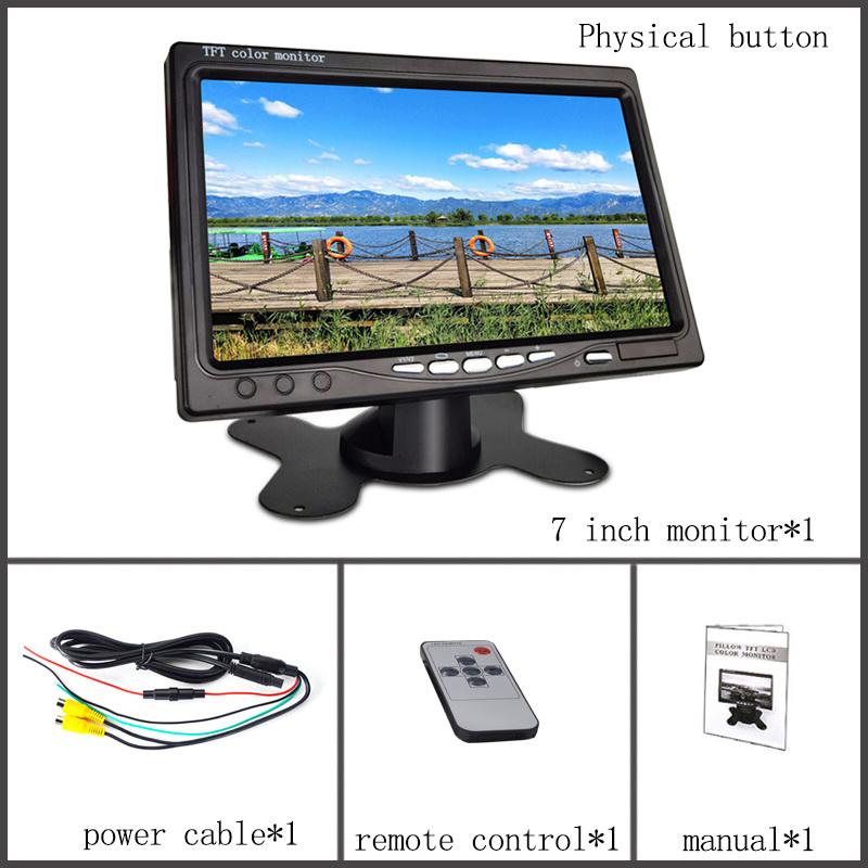 HD 7-дюймовый автомобильный TFT LCD зеркало-монитор с экраном для парковки автомобиля, 2 входа AV, автоматическое управление дисплеем, используется для камеры заднего вида gray A Surname Home