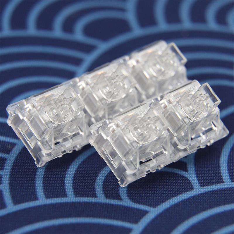 OUTEMU Crystal Switch 3-контактный Линейный Индивидуальный Полностью прозрачный RGB Механическая клавиатура Поддержка Hot-swappable Сменные кейкапы Пре-смазанные 10 PCS gray superme live