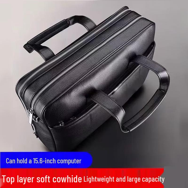 Мужская кожаная деловая сумка-портфель для ноутбука Naixi gray JDST online