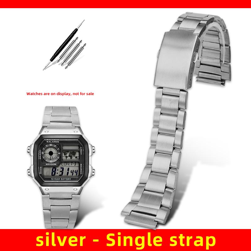 Корпус AE1200 с безелем из нержавеющей стали, ремешок для Casio G-Shock 3299 AE-1200WH AE-1300, модифицированный металлический корпус, браслет, комплект с зеркальным стеклом For AE-1200 AE1300 gray QuirkCart