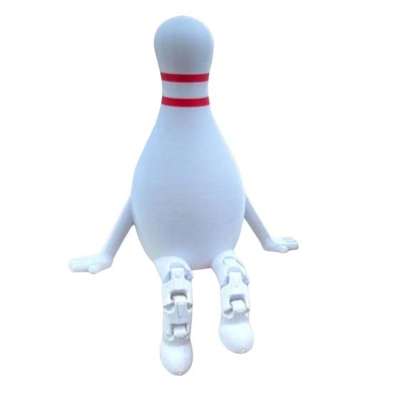 Гибкий Bowling Buddy Bowling Pin Ball Desk Buddy с шарнирными ножками, напечатанный на 3D-принтере белый CHOSUR