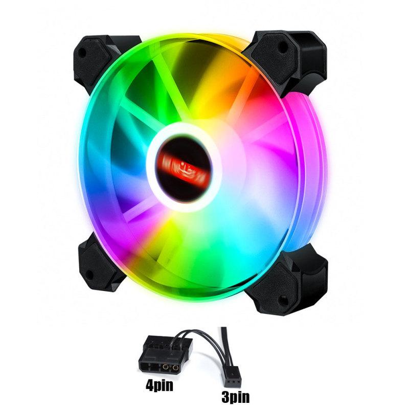 12 см RGB 5 В PWM 3 + 4-контактный корпусный вентилятор Тихий радиатор ПК Кулер для процессора Argb Синхронизация с вентиляторами материнской платы 3+4PIN blue RUI RUI YU 3