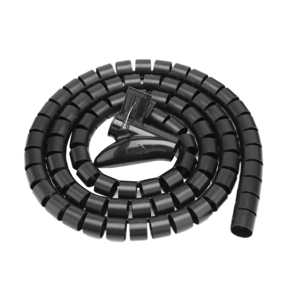 2m 3m 5m Spiral Cable Winder Wire Wrap Storage Pipe Cord Protector Cable Organizer Management 10mm X 2m чёрный CDhandehan
