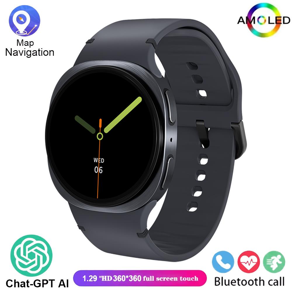 2025 Новые Умные Часы ChatGPT Smart Watch8 Classic Ultra HD Экран GPS Компас Bluetooth Звонок Водонепроницаемые Смарт-часы Мужские Женские Для Android ios чёрный Creative Adorn