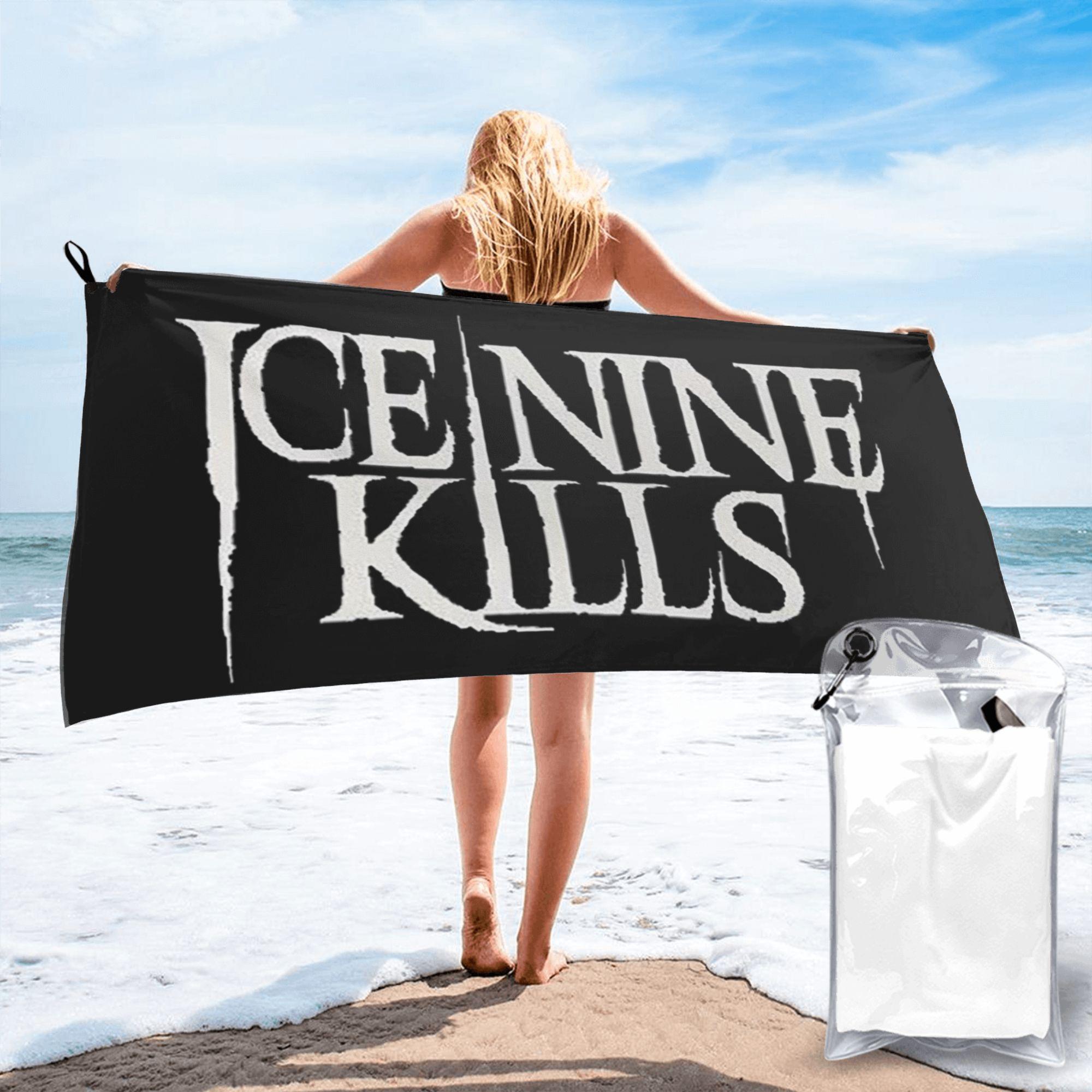 Ice Nine Kills Beach Towel Soft Microfiber Quick Dry Absorbent Quick Towels For Swimming W40*H60(CM) white Creative Man