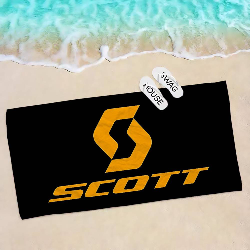 S-Scott Bike логотип Микрофибра Пляжное полотенце Впитывающее Быстросохнущее Мягкое Йога Плавание Курорт Альпинизм Полотенце W30*H60(CM) beige Dalangpa