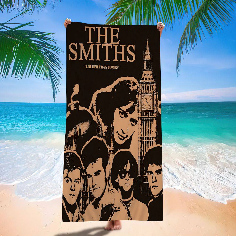 Инди-рок-группа T-The S-Smiths Микрофибра Печатное Пляжное полотенце Альпинизм Йога Пляж Плавание Бег Впитывающее Мягкое W40*H60(CM) blue Ka Chen Muda