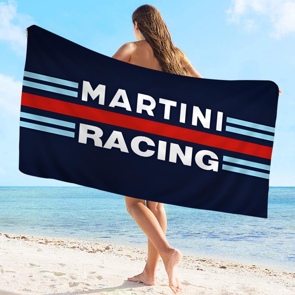 Полотенце с логотипом Martini Микрофибра Пляжное полотенце Впитывающее Быстросохнущее Мягкое для Йоги Плавание Курорт Альпинизм W40*H60(CM) white Lampada