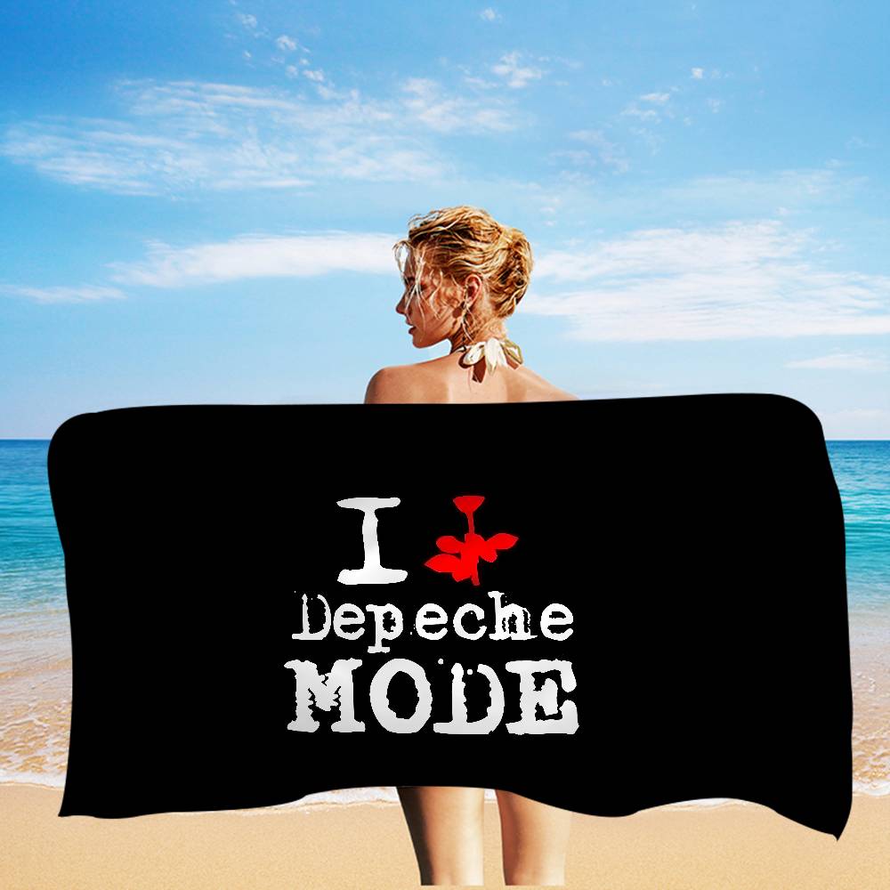 Rug D-depeches Modes Microfiber Printed Beach Towel Mountain Climbing Yoga Beach Swimming Running Absorbent Soft Towel W30*H60(CM) white Ka Chen Muda