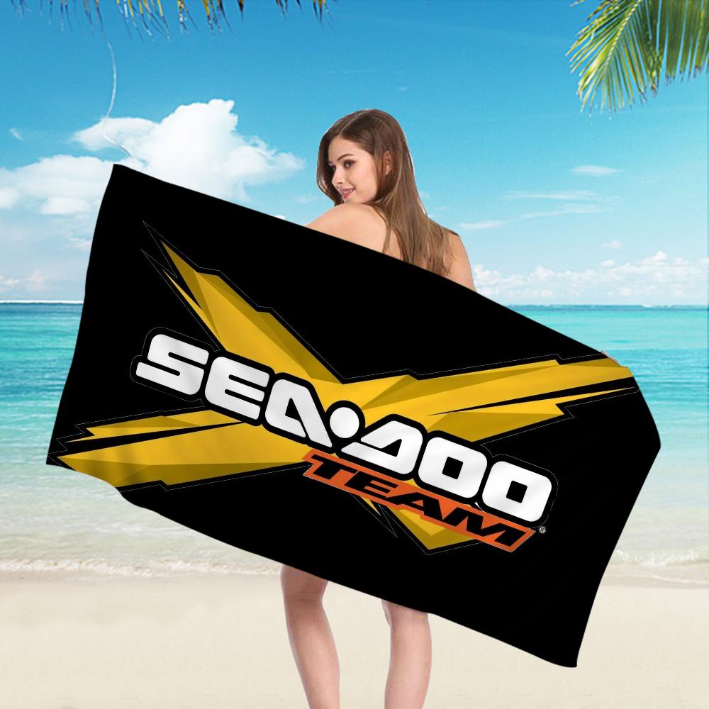S-Sea D-Doo Seadoo Микрофибра Пляжное полотенце Впитывающее Быстросохнущее Мягкое Йога Плавание Курорт Альпинизм Полотенце W30*H60(CM) white Ka Chen Muda