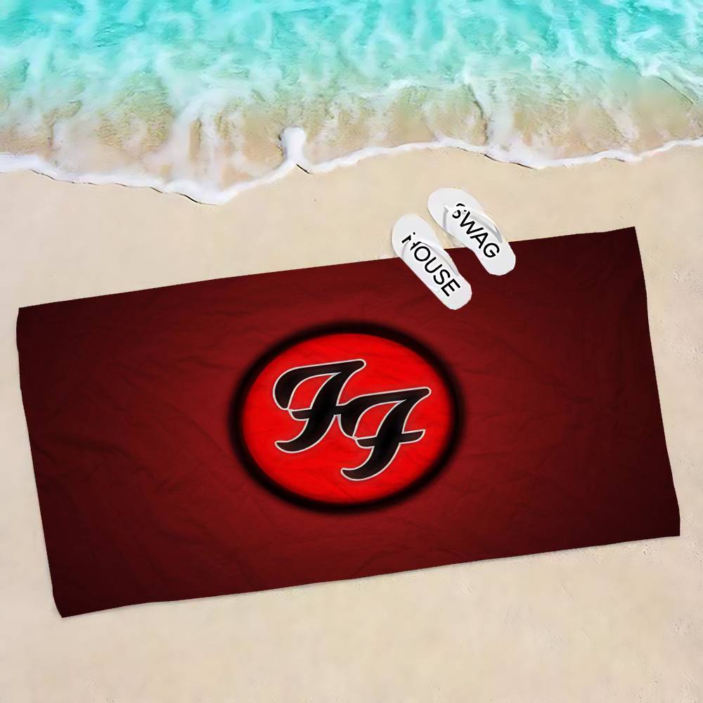 Band F-Foo F-Fighters Classic Rock Anime Beach Swimming Towel Absorbent Washcloth Children s Gifts for Kids Travel Camping Gym W30*H60(CM) beige Dalangpa
