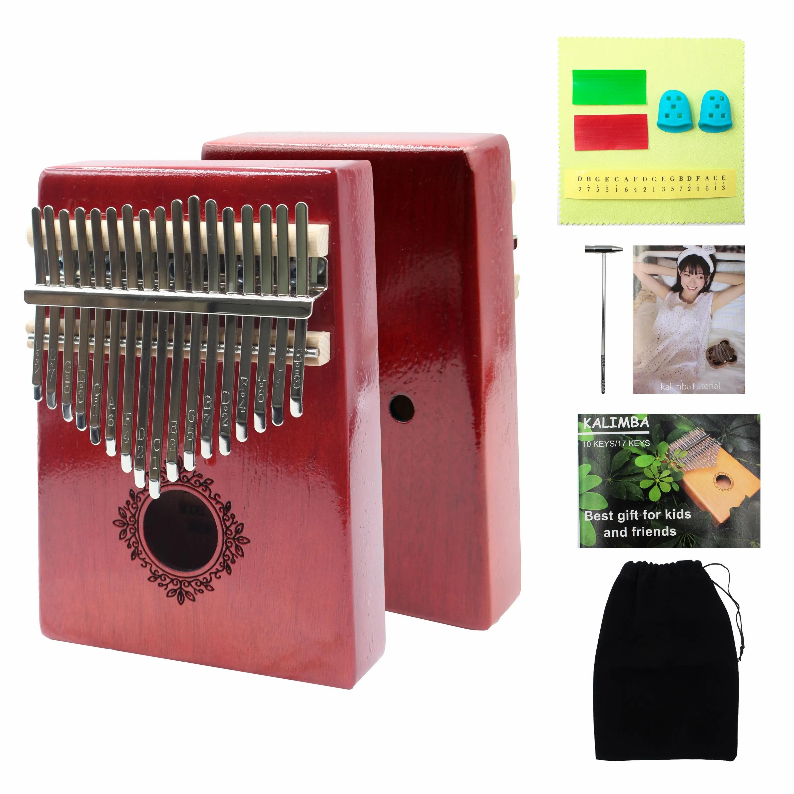 17 клавиш Kalimba Thumb Piano Instrument Finger Mbira Mahogany Wood и 21 клавиша brown Miwayer