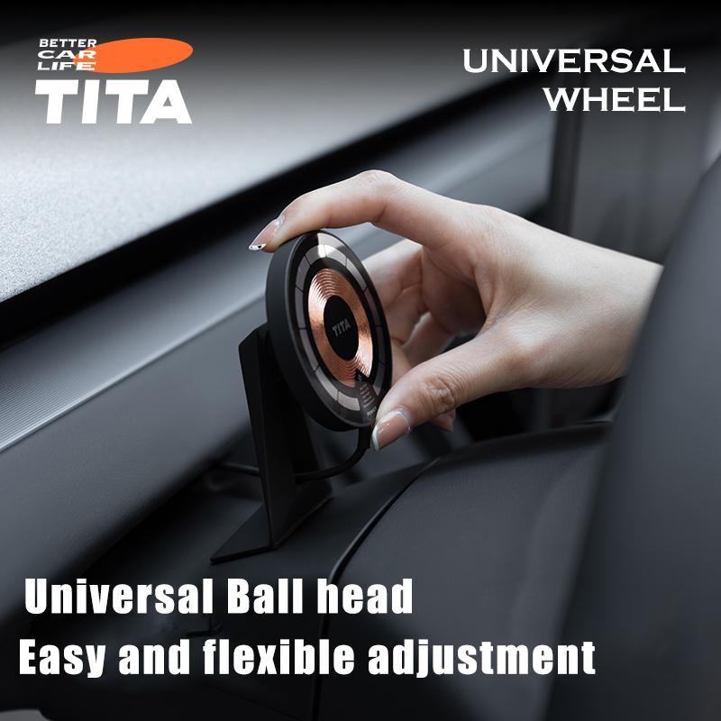 Tita 15W Wireless Charger For Tesla Model Y Juniper Phone Holder Magnetic Attraction Navigation Car Phone Mount Accessories чёрный wedding day