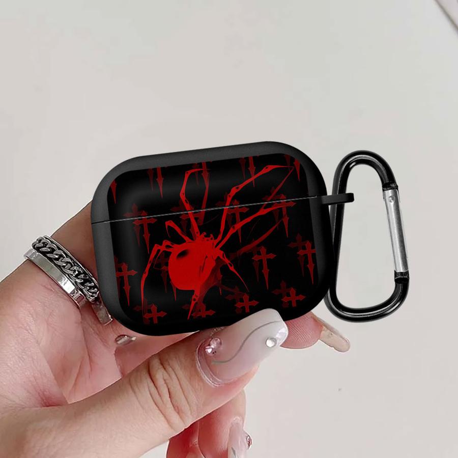 Красный Паук Мультяшный Стиль Чехлы для Наушников Чехол для Airpods Pro Pro3 4 1 Pro2 3 2 Airpods 1 black mart008-1
