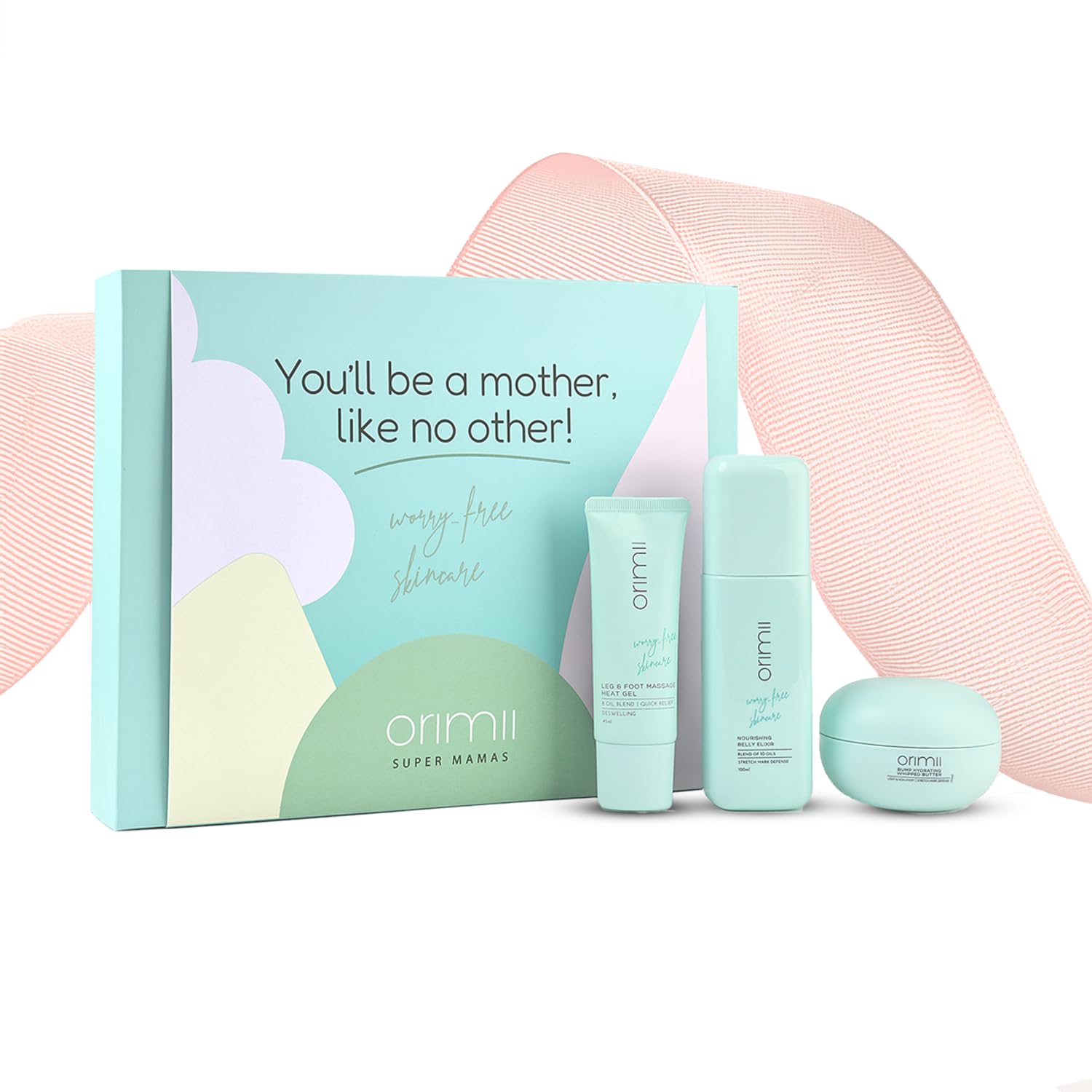 Orimii Mother Like No Other Подарочный набор безопасного для беременности ухода за кожей с маслом для живота, эликсиром для живота и гелем для ног white The Wish Health And Beauty