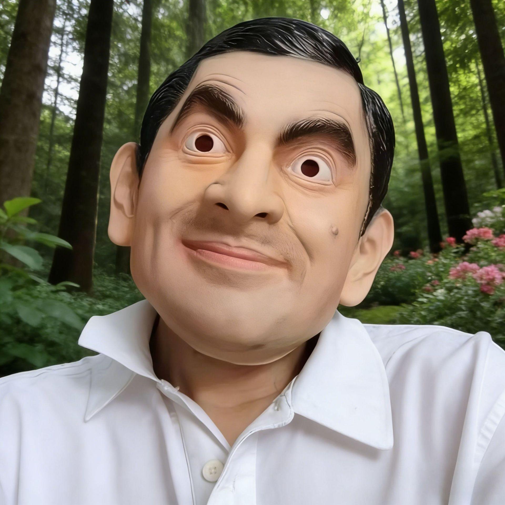 Free labeling and quality inspection, film and television costume props, Mr. Bean mask, funny headgear Mr. Bean brown Kingglory