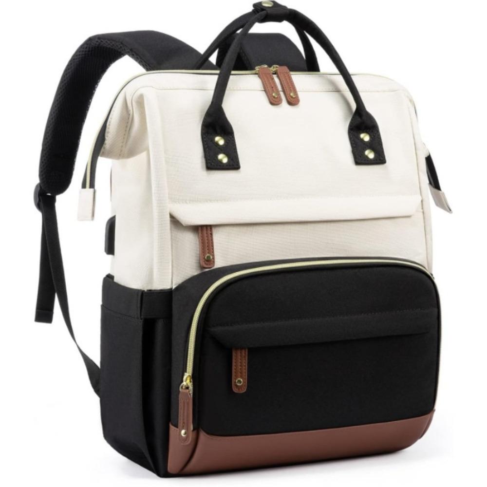 New Large Capacity Backpack Waterproof with USB Charging Port Fits 15.6 Inch Laptop Bag Travel Work Anti-theft Bag for Traveling 12 inches бежевый TOP HOME-002