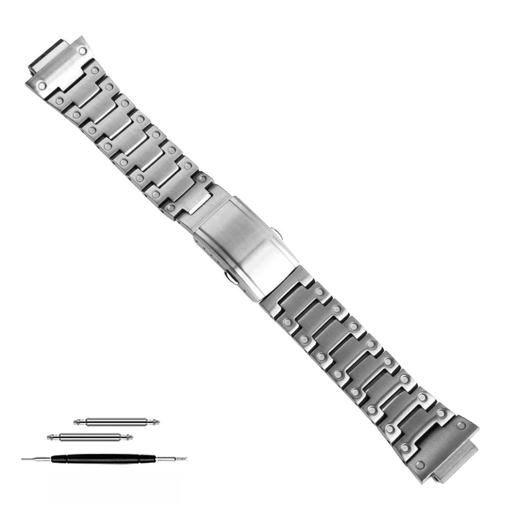 Ремешок для часов из нержавеющей стали для casio G-SHOCK GM2100 GM 2100 GM-2100 Высококачественный металлический ремешок для часов цельностальной браслет мужской GM-2100 серебряный PINSENDA