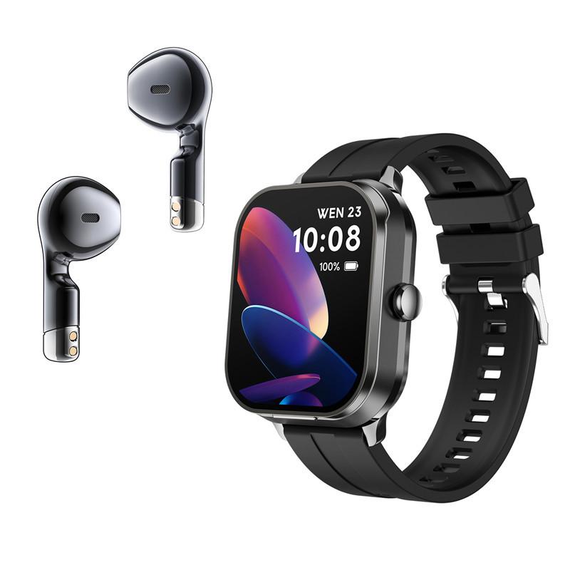 D8Pro Смарт-часы 2-в-1 и TWS-наушники: Звонки по Bluetooth, Монитор сердечного ритма, NFC gray the BAY