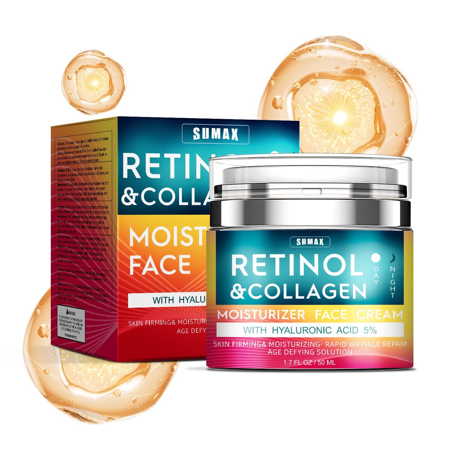 Прессованный крем для лица с ретинолом 50 мл Mooth Delicate Radiant and Translucent Быстрое впитывание кожи Retinol Anti Aging Serum 1 bottle blue Crystal 1