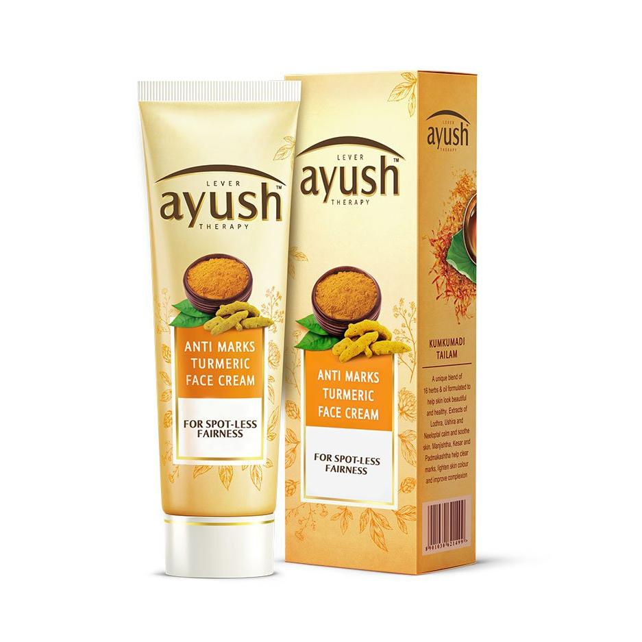 Крем для лица с Куркумой от пигментных пятен (50 г), Anti Marks Turmeric Face Cream,  Lever Ayush 7.625 beige