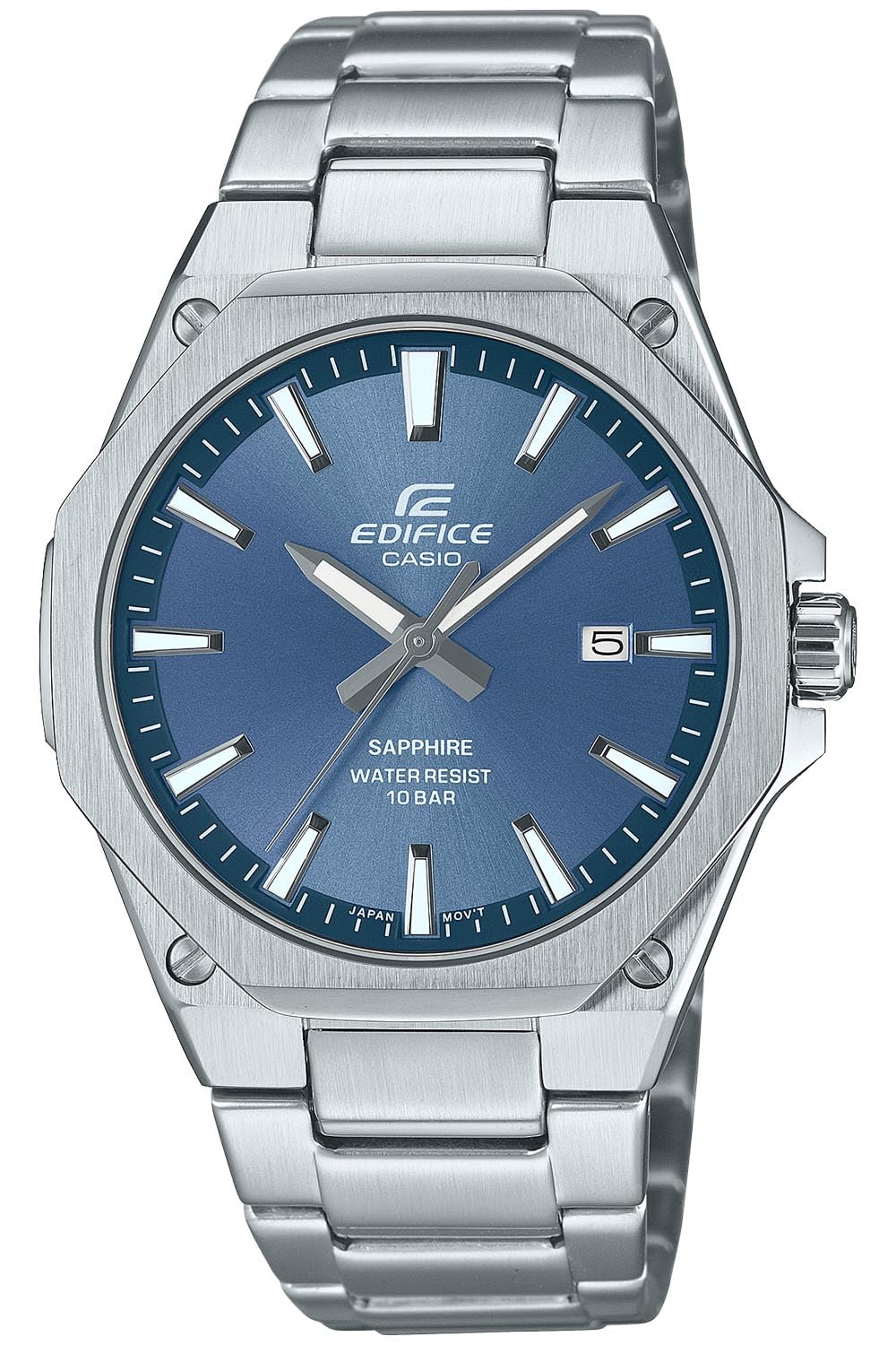 CASIO EDIFICE - Наручные часы - EFR-S108DJ-2AJF - Мужские тонкие аналоговые часы, Сапфировое стекло, Синий, Водонепроницаемость 10 АТМ - Синий, Мужские синий