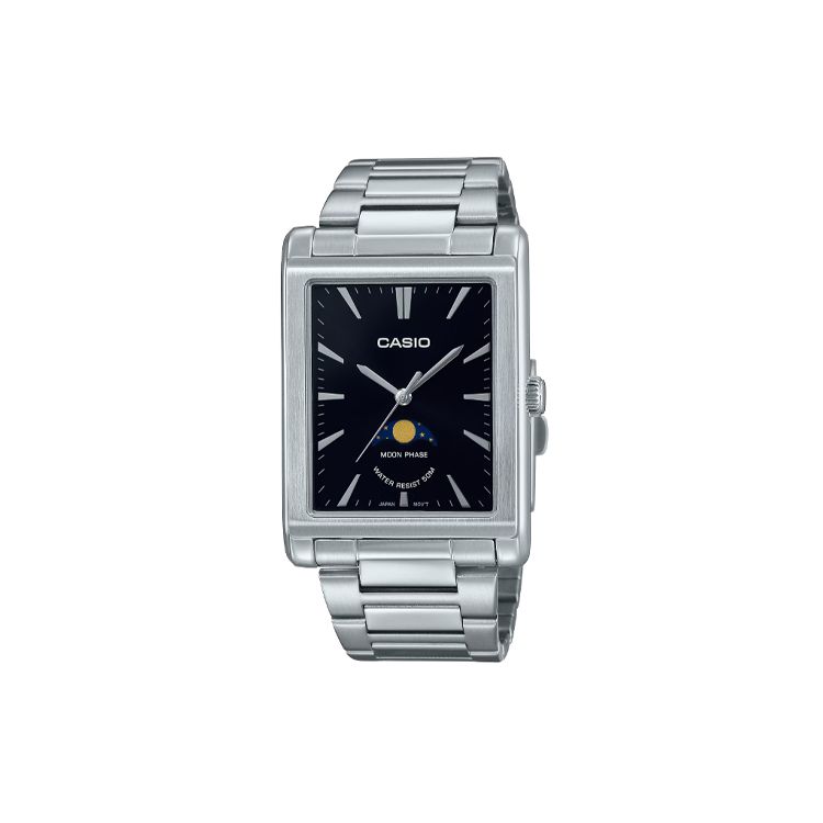 Casio 50M Waterproof Quartz Movement Stainless Steel Strap Watch Women watches Black MTP-M105D-1AV Black Dial black