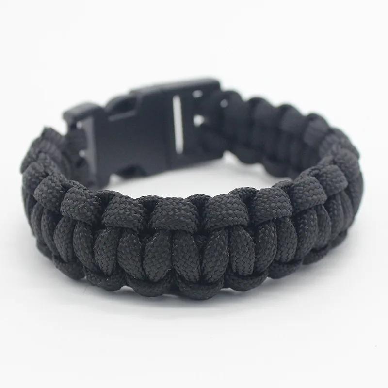 23cm seven Core Paracord Escape outdoor Emergency Plaited Rope EDC Camping Survival Saving Bracelet Tools climbing rope  cord чёрный 888 Auto Parts Town