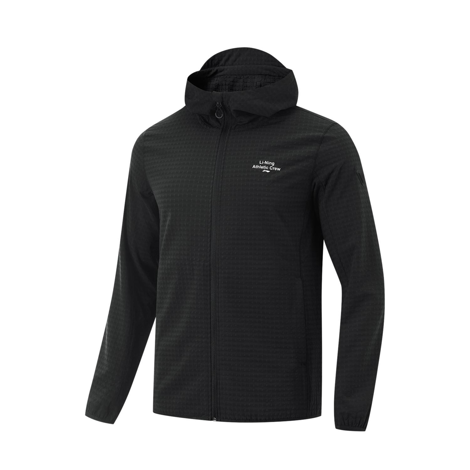 LiNing Fitness Series Outdoor Cycling Camping Windproof Fleece Adaptive Temperature Control Теплая ветровка с капюшоном для мужчин Верхняя одежда черного цвета AFDU925-1 XL black Li-Ning