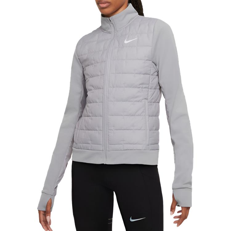 Женские пуховики Nike Premium Серый С воротником-стойкой Средняя длина DD6062-073 XL gray