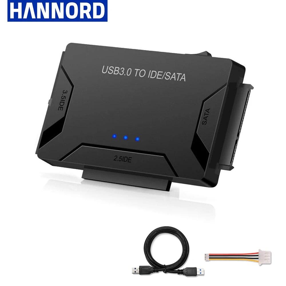 Кабель-адаптер для передачи данных USB 3.0 на SATA IDE ATA 3 в 1, преобразователь жесткого диска для универсального 2,5/3,5-дюймового SATA и IDE HDD/2,5-дюймового SSD NO Adapter black Conwe