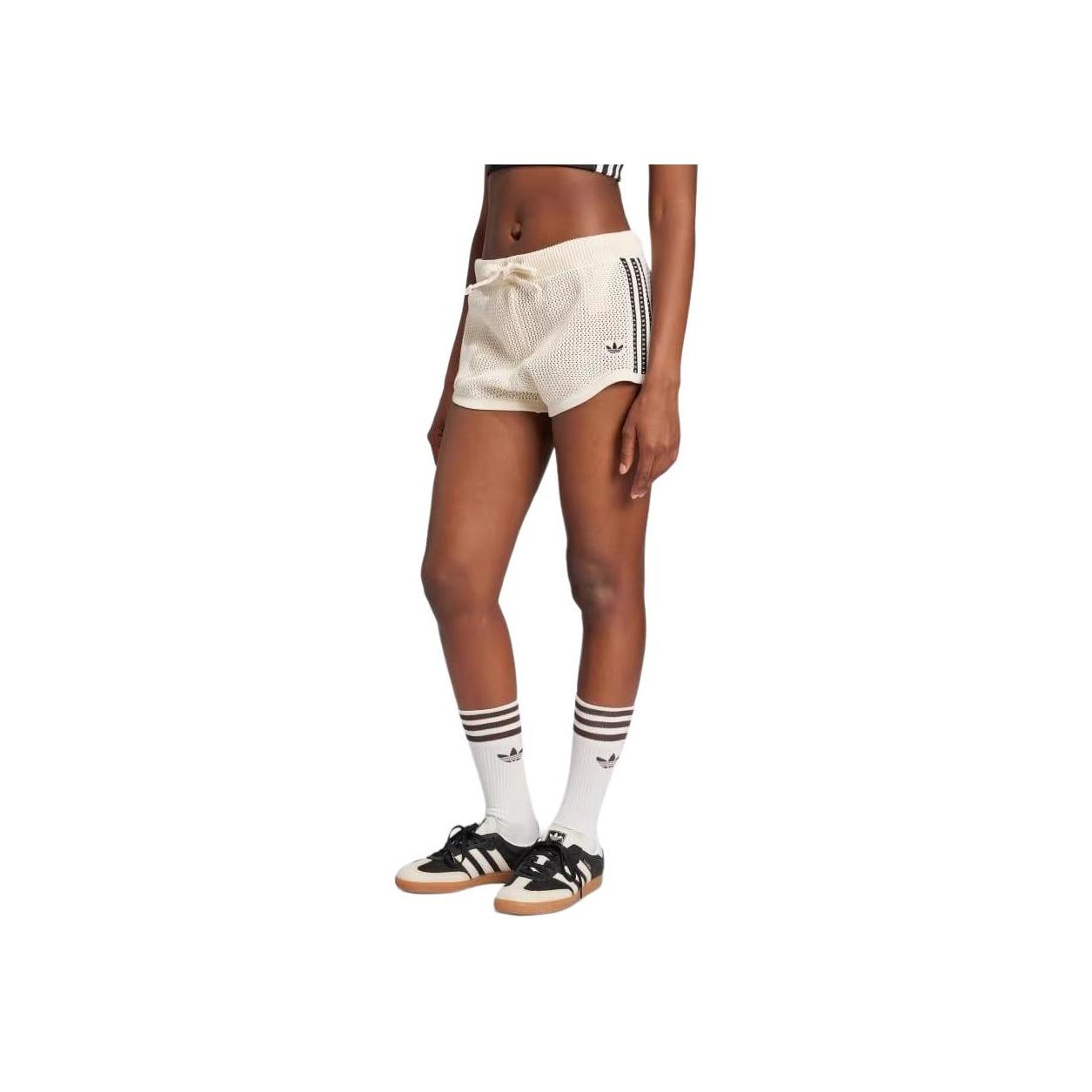 Женские шорты-спринтер Adidas Premium Crochet Wonder White Женская уличная одежда JD1078 L brown
