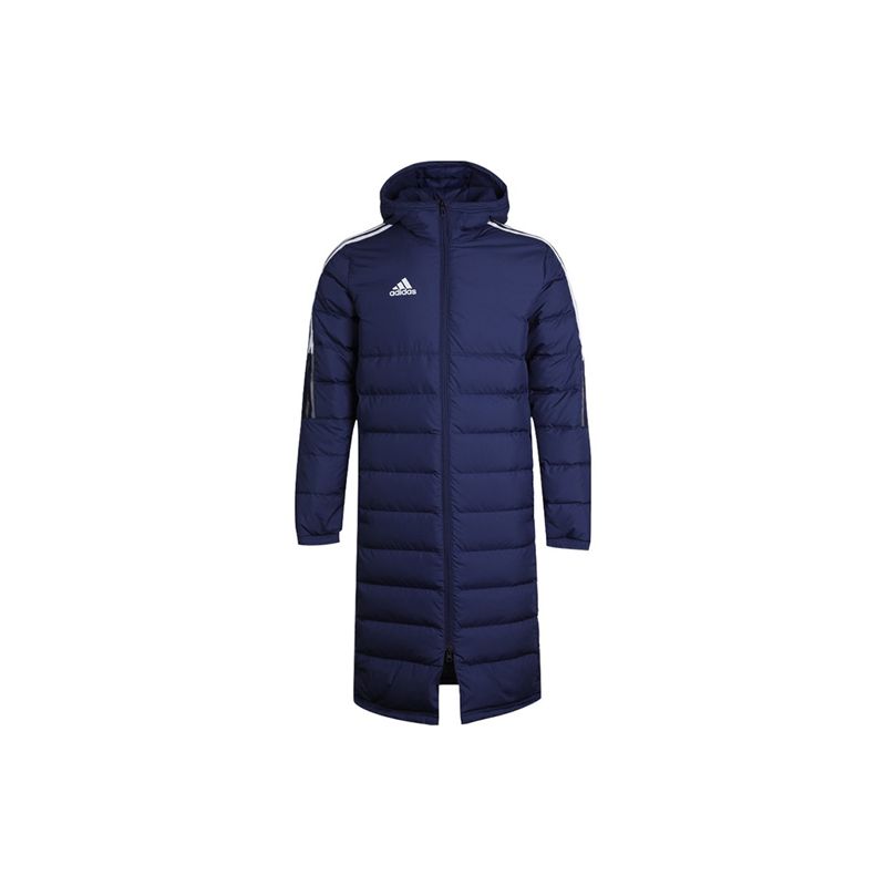 Adidas Logo Пуховик с капюшоном Мужская Верхняя одежда Темно-синий GM5246 XS blue