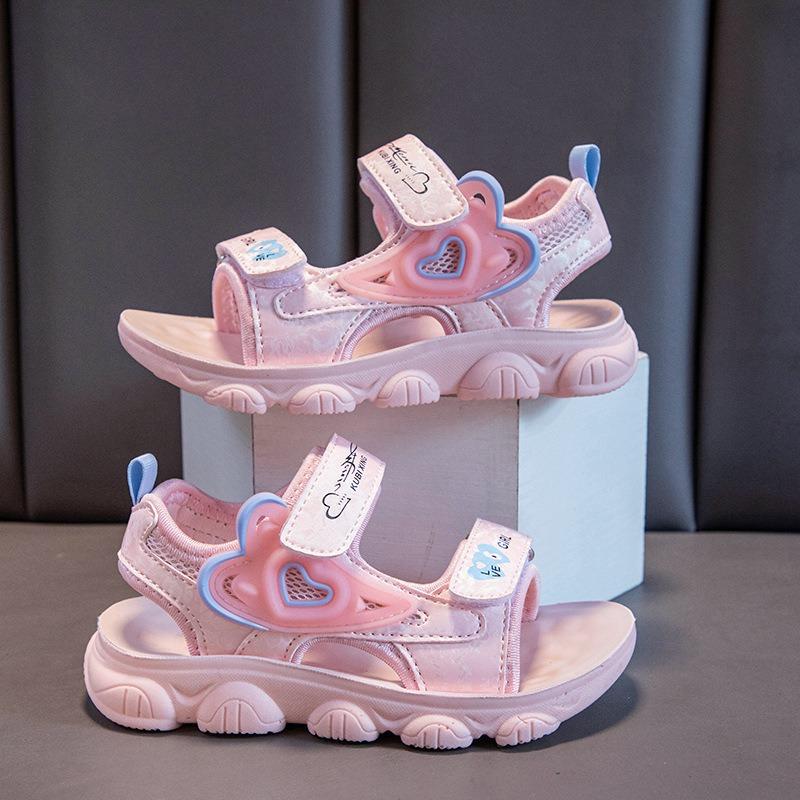 Big Middle Kids Open Toe Beach Sandals, Korean Soft Sole Girls Sports Summer Shoes 26 розовый MLionSs
