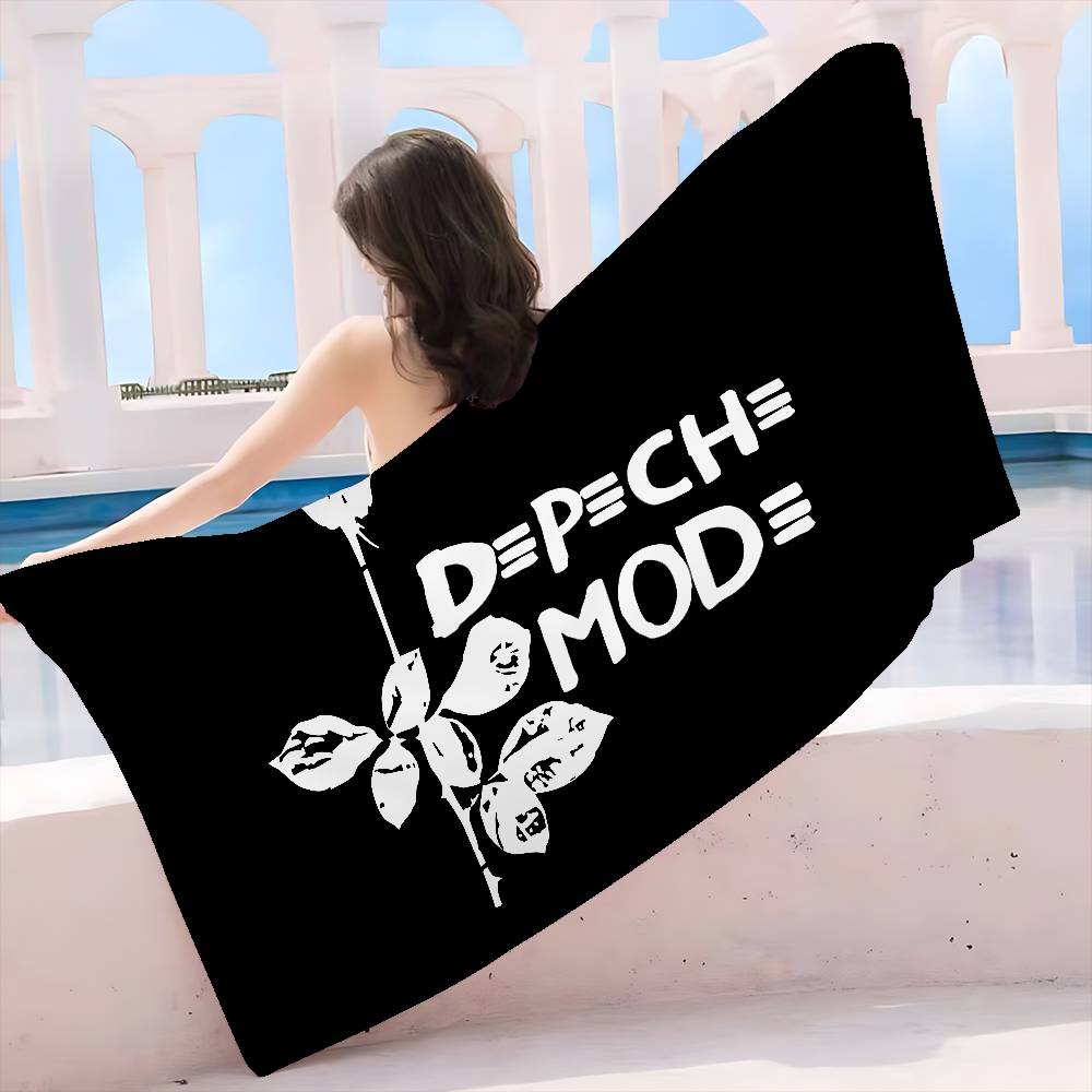 Электронный Рок D-Depeche Mode Пляжное Полотенце Цветные Полотенца для Ванной для Девочки Микрофибра Быстросохнущее Без Песка Пляж Йога Бассейн W40*H60(CM) white Dalangpa