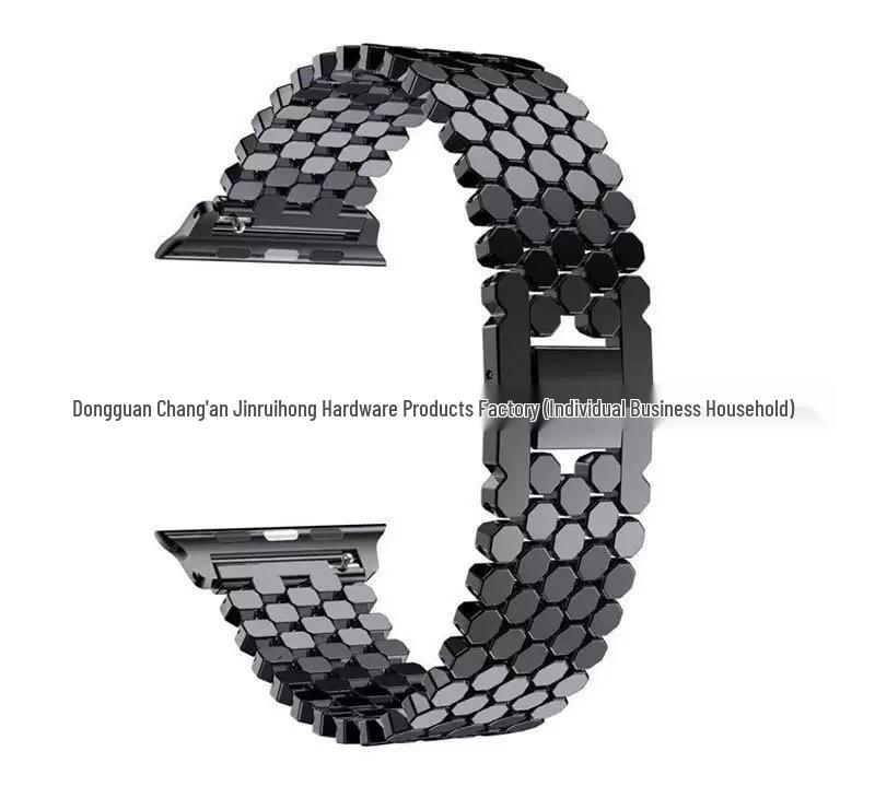 Совместимый стальной браслет-цепочка для Apple Watch iWatch 1-4, SE, 7 38/40/41 mm чёрный Chose One