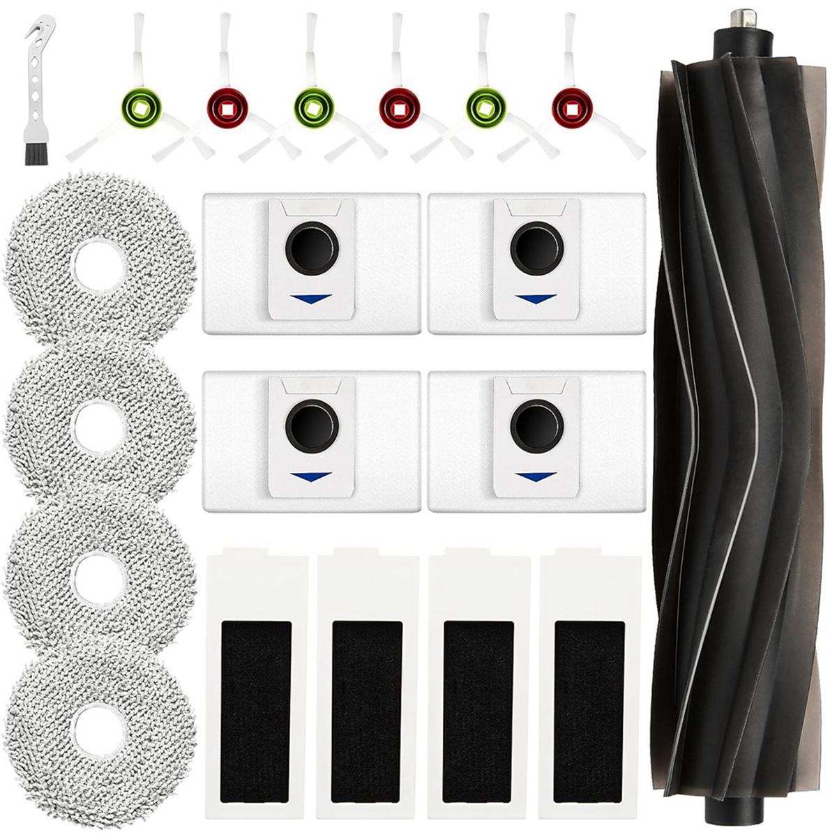 Запасные части для пылесоса Ecovacs Deebot T20 OMNI/T20/T20 Max/T20 Pro: основная и боковые щетки, моющие насадки, фильтр, мешок для пыли CHINA black Elegant Living House