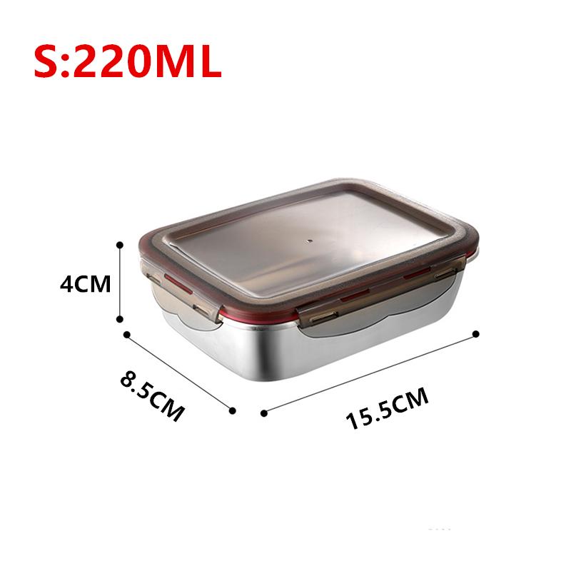 304 нержавеющая сталь ланч-бокс герметичная коробка для еды Bento для холодильника квадратная микроволновая печь для разогрева консервации коробка для пикника gray Simple and warm