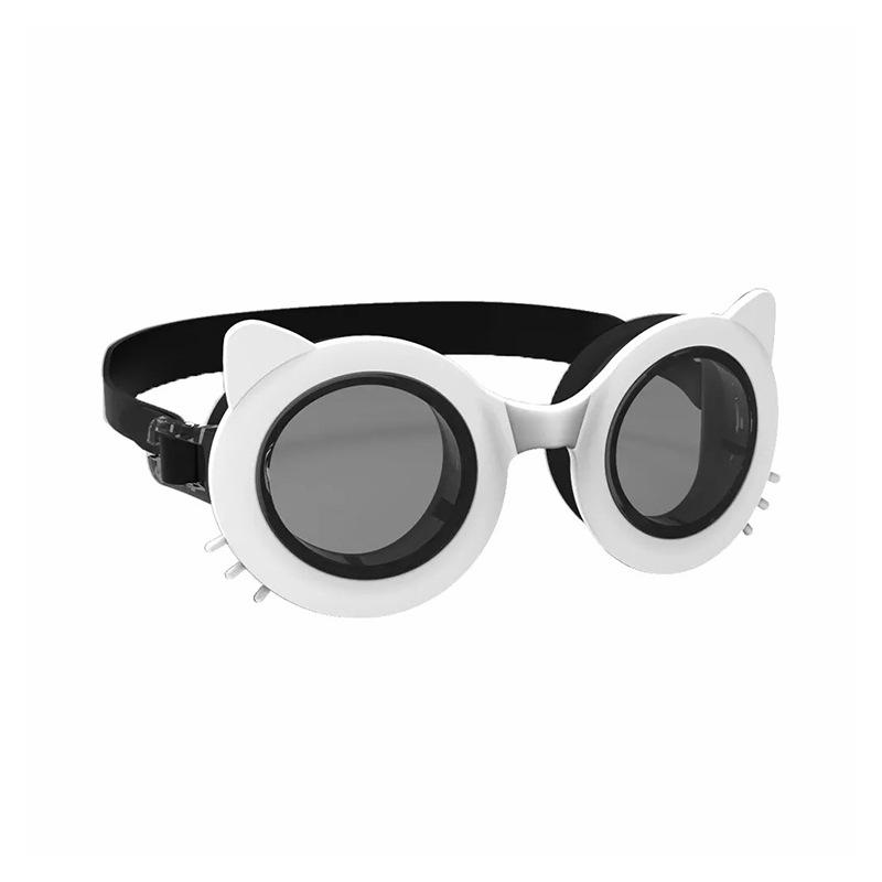 Children s swimming equipment fashion cat shape high definition waterproof eye protection glasses eye protection белый Honey Mall