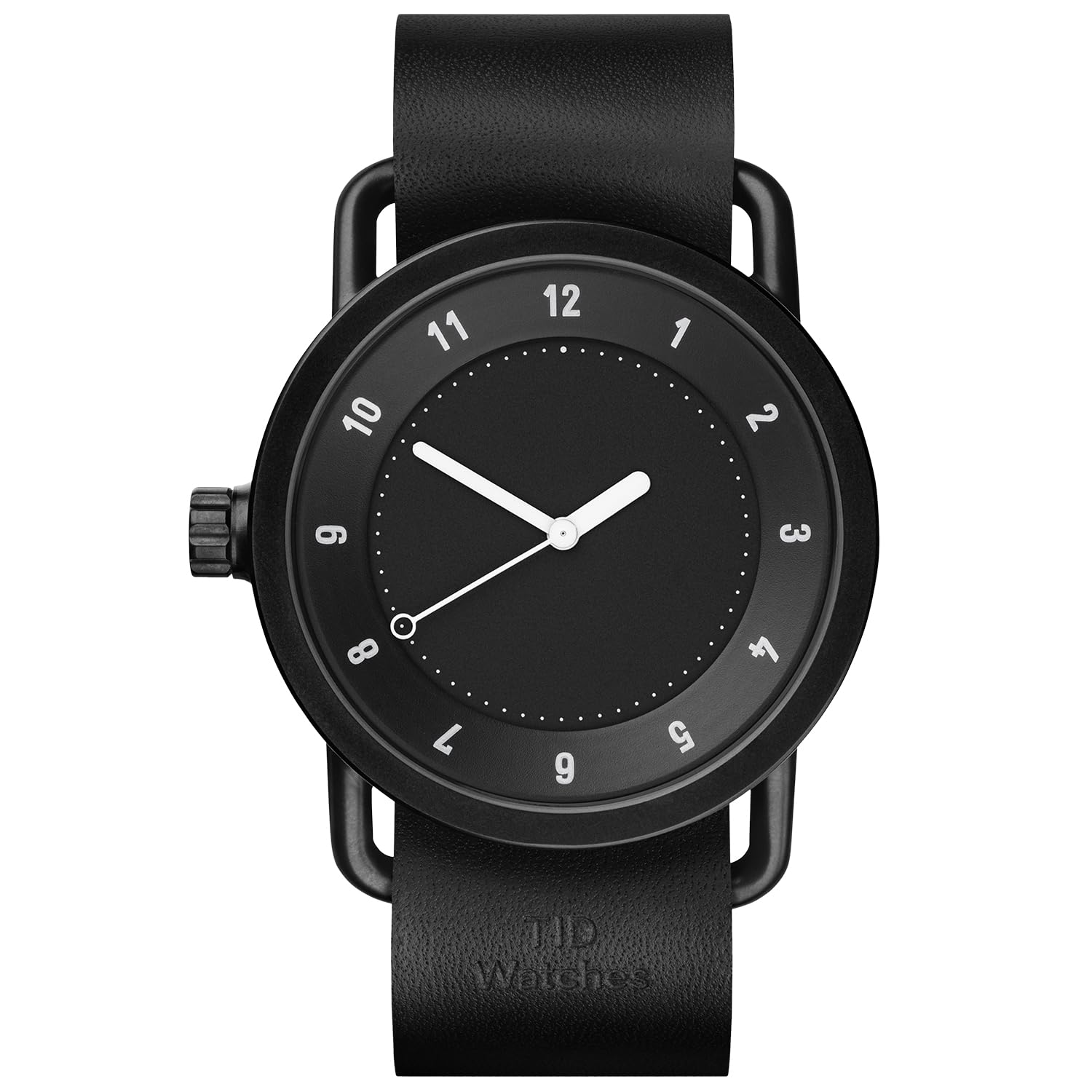 TID Watches Скандинавский Минималистский Шведский Кварцевый Кожаный Черный 40мм №1 Мужские Часы, Дизайн, Бренд, Механизм, Ремешок, Циферблат, чёрный Lumina Watch JP