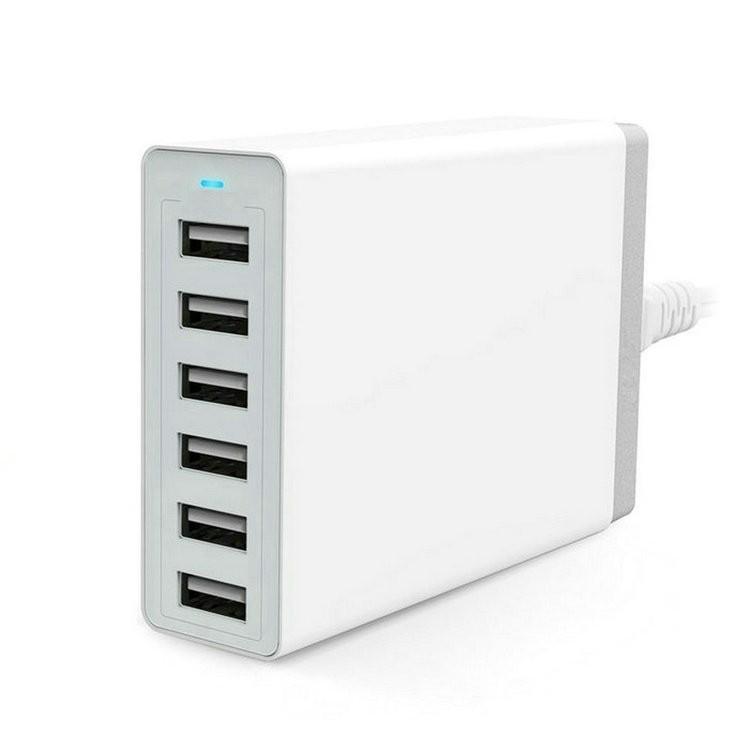 50-ваттное настольное USB-зарядное устройство с несколькими портами, совместимое с iPhone 17 Pro gray ElectroCN